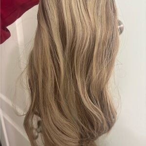 Blonde Hair Extension Halo. One wavy, one straight! Real human head hair. NWOT